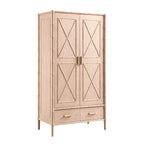 Elstowe Faux Bamboo Double Wardrobe, Nude Pink