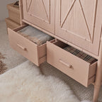 Elstowe Faux Bamboo Double Wardrobe, Nude Pink