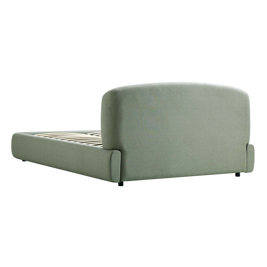 Constance Winged Headboard Ottoman Storage Bed, Olive Linen