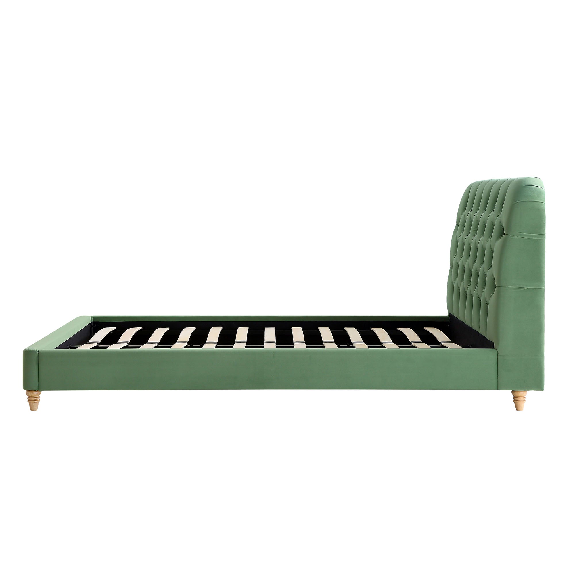Leamington Deep-Buttoned Upholstered Bed, Meadow Green Velvet