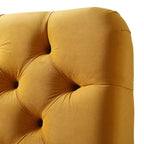 Leamington Deep-Buttoned Upholstered Bed, Turmeric Yellow Velvet