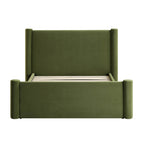 Galerie Moss Green Velvet Pillar Upholstered Bed