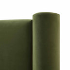 Galerie Moss Green Velvet Pillar Upholstered Bed