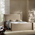 Galerie Taupe Velvet Pillar Upholstered Bed
