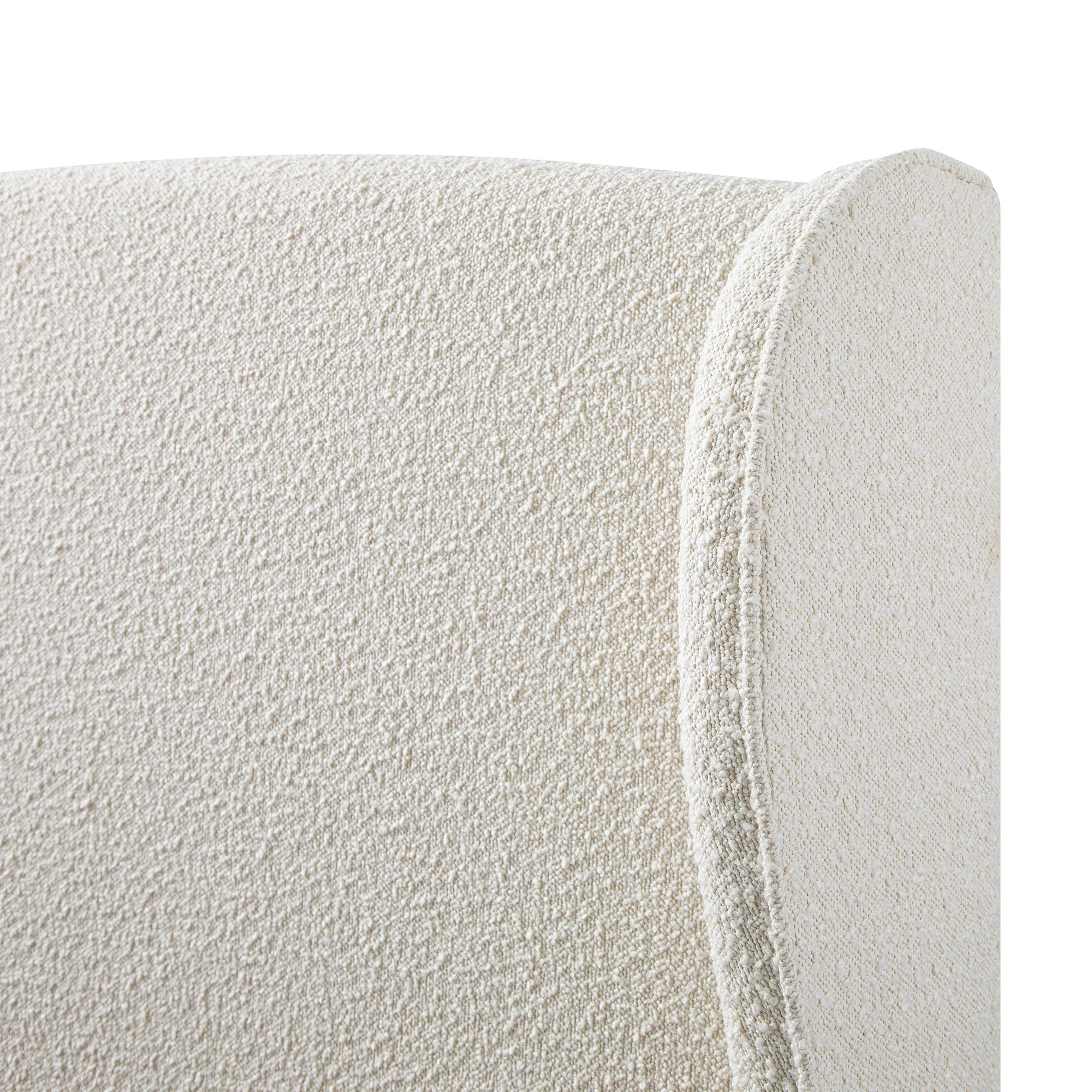 Kimberly Winged Upholstered Storage Bed, Ecru Boucle