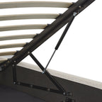 Porchester Ottoman Storage Sleigh Bed, Oatmeal Woven Textured Fabric