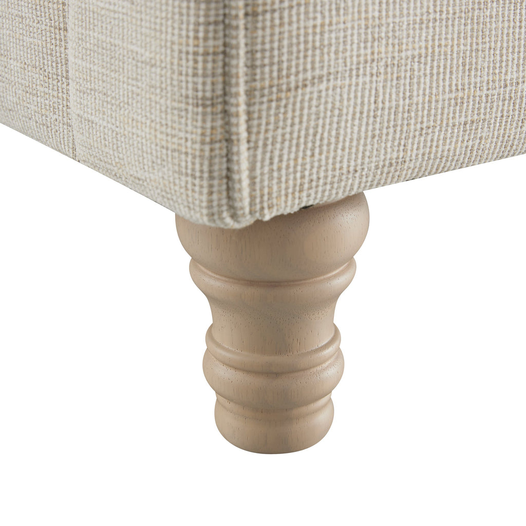 Porchester Ottoman Storage Sleigh Bed, Oatmeal Woven Textured Fabric