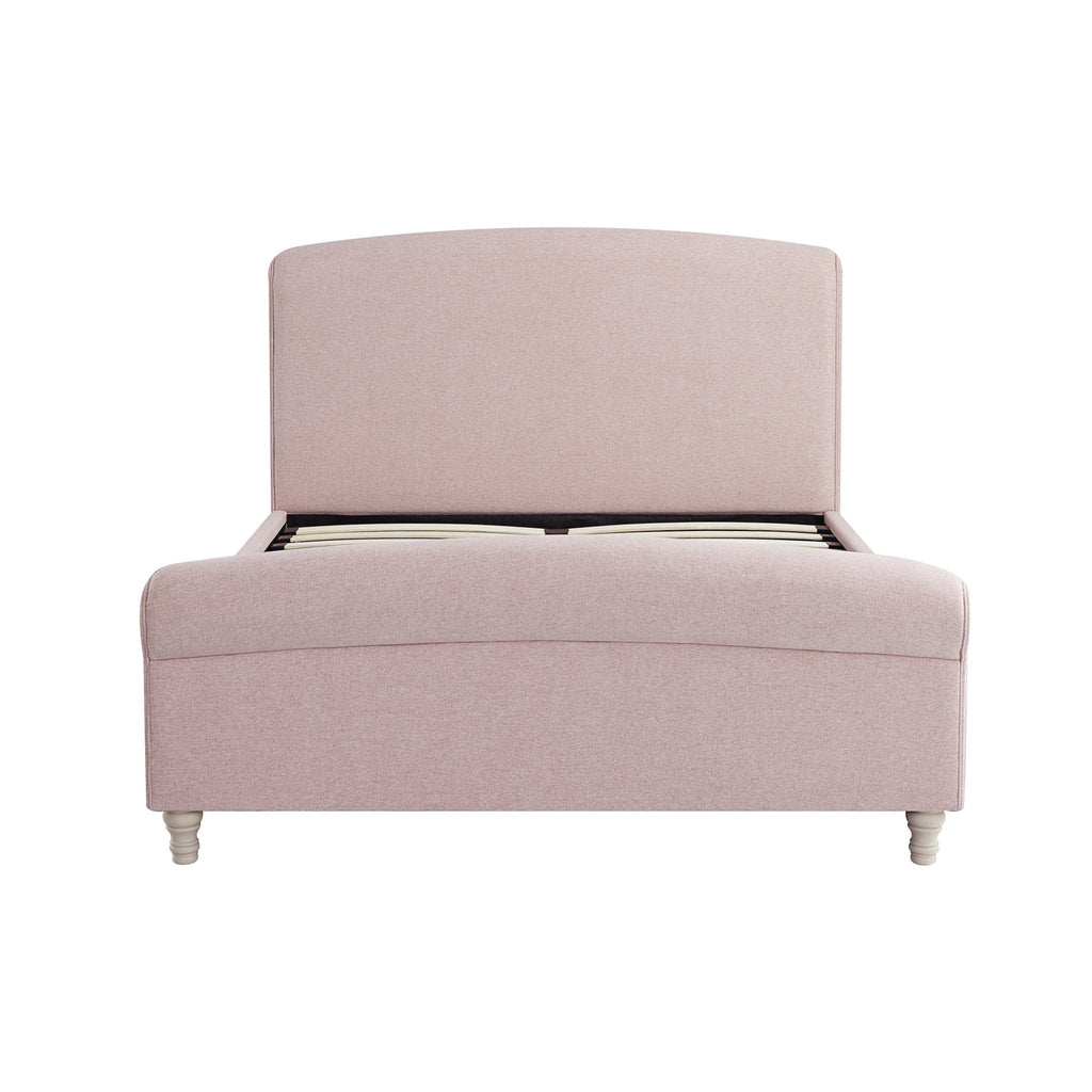 Porchester Ottoman Storage Sleigh Bed, Rosewater Pink Fabric