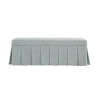 Egerton Box-Pleat Storage Bench, Pale Aqua Brushed Fabric