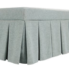 Egerton Box-Pleat Storage Bench, Pale Aqua Brushed Fabric
