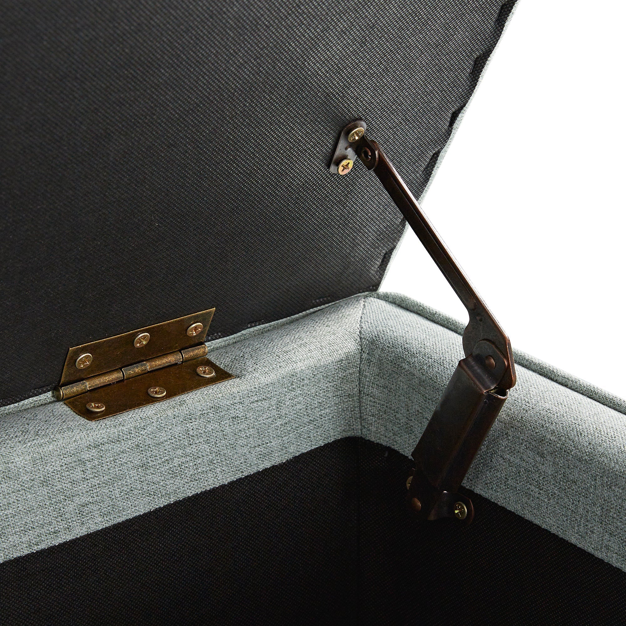 Egerton Box-Pleat Storage Bench, Pale Aqua Brushed Fabric