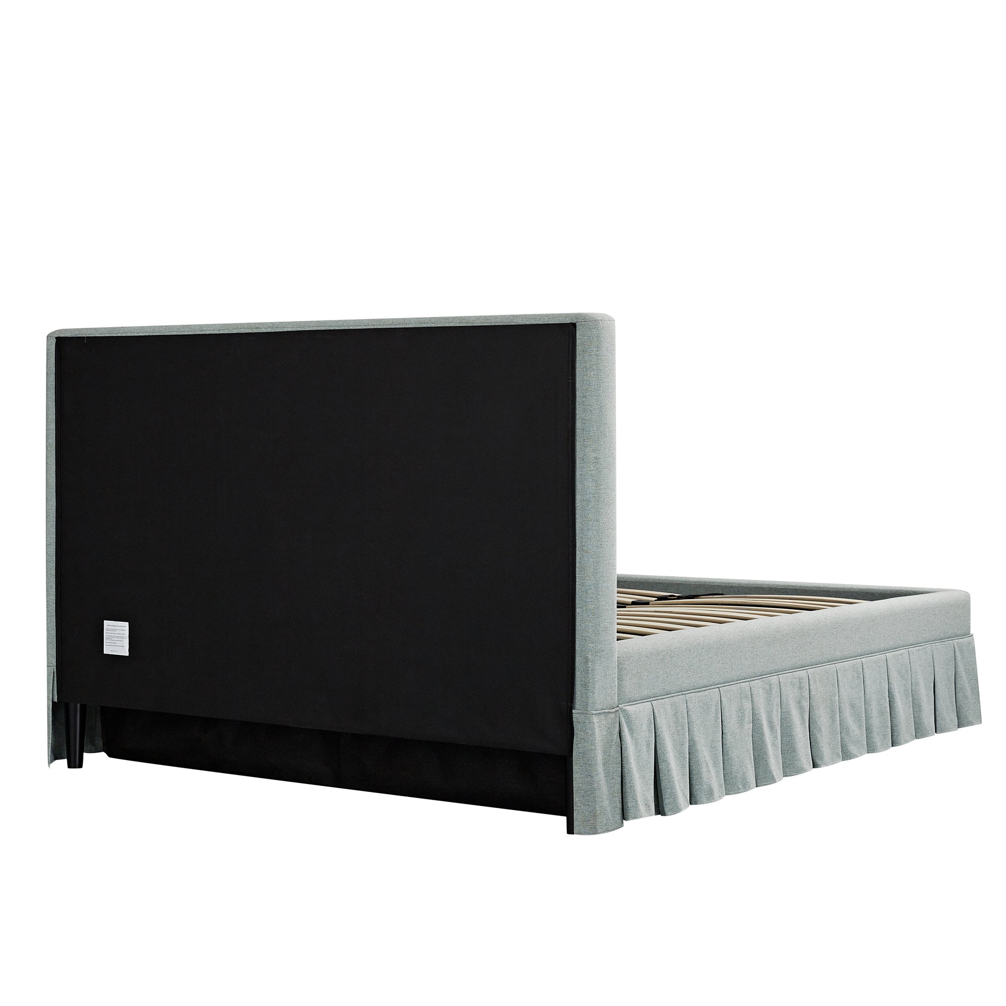 Egerton Box-Pleat Ottoman Storage Bed, Pale Aqua Brushed Fabric