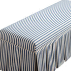 Egerton Box-Pleat Storage Bench, Blue Striped Linen