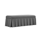 Egerton Box-Pleat Storage Bench, Charcoal Brushed Fabric