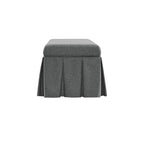 Egerton Box-Pleat Storage Bench, Charcoal Brushed Fabric