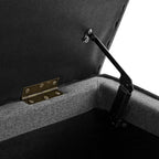 Egerton Box-Pleat Storage Bench, Charcoal Brushed Fabric