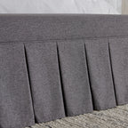 Egerton Box-Pleat Storage Bench, Charcoal Brushed Fabric