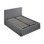 Egerton Box-Pleat Ottoman Storage Bed, Charcoal Brushed Fabric