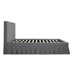 Egerton Box-Pleat Ottoman Storage Bed, Charcoal Brushed Fabric