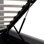 Egerton Box-Pleat Ottoman Storage Bed, Charcoal Brushed Fabric