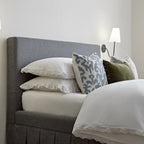 Egerton Box-Pleat Ottoman Storage Bed, Charcoal Brushed Fabric