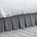 Egerton Box-Pleat Ottoman Storage Bed, Charcoal Brushed Fabric