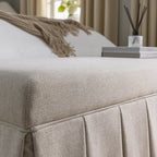 Egerton Box-Pleat Storage Bench, Oatmeal Brushed Fabric