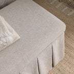 Egerton Box-Pleat Storage Bench, Oatmeal Brushed Fabric