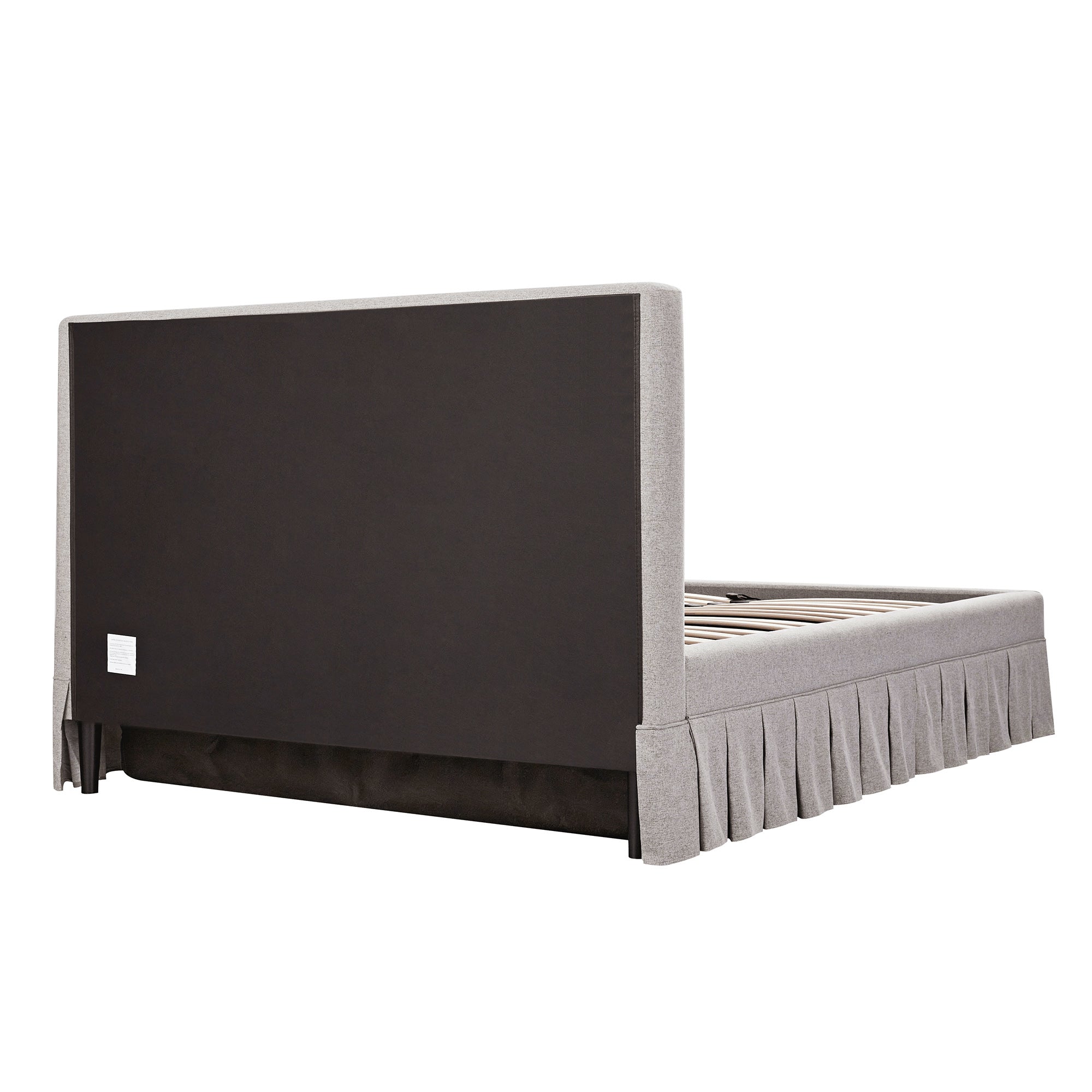 Egerton Box-Pleat Ottoman Storage Bed, Stone Brushed Fabric