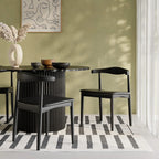 Aalborg Wooden Dining Chair | Black Faux Leather & Black