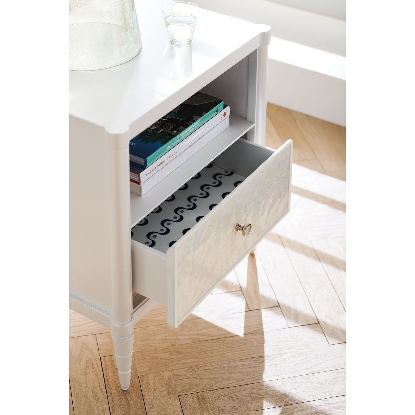 Classic White Cap Bedside Table
