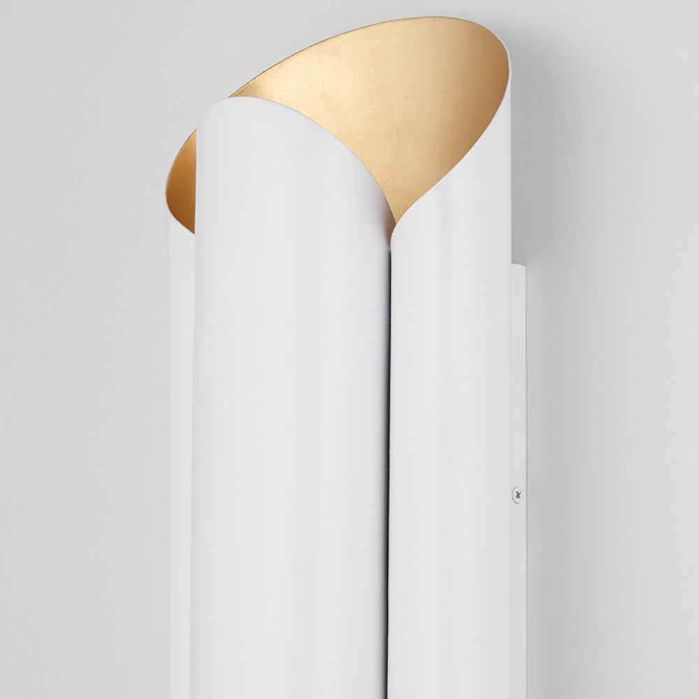 Banks Wall Sconce - Gold Leaf & White