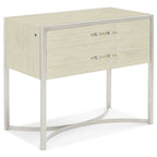 Modern Remix Large Bedside Table - Pearl