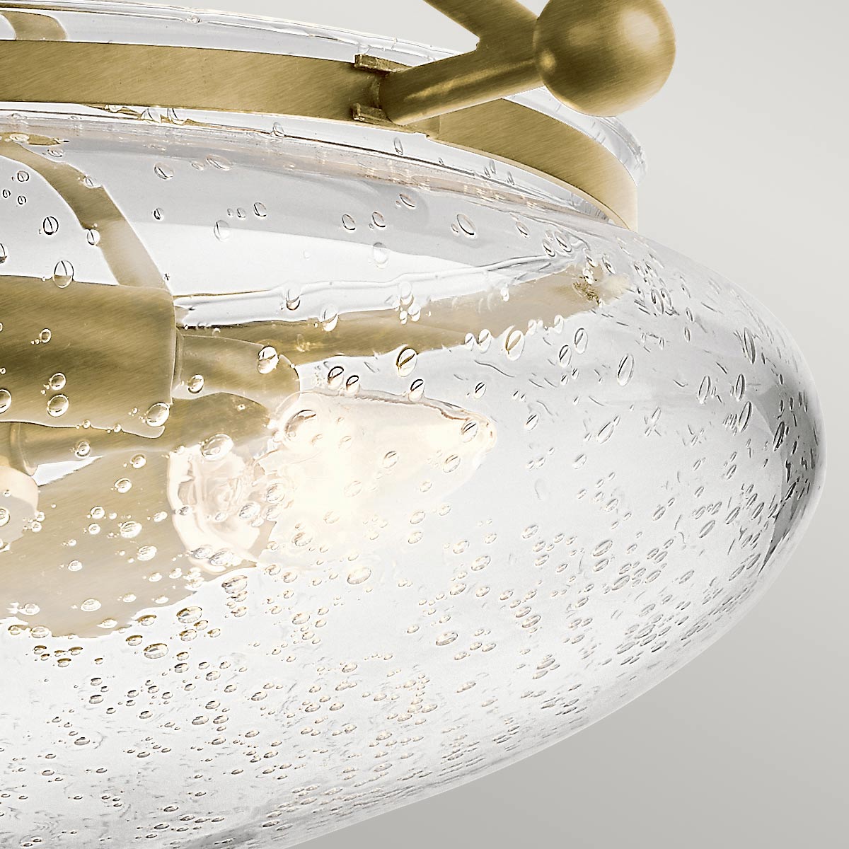 Belle 3 Light Semi-Flush- Brushed Natural Brass