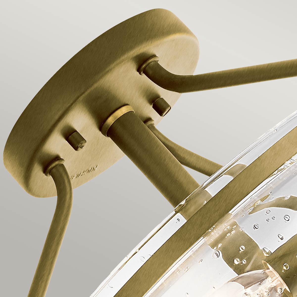 Belle 3 Light Semi-Flush- Brushed Natural Brass