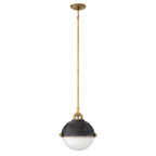 Fletcher 2 Light Pendant Light - Aged Zinc & Heritage Brass