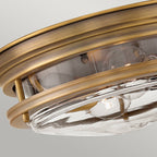 Hadrian 2 Light Flush - Clear Glass - Brushed Bronze