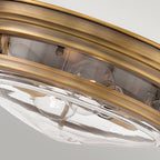 Hadrian 2 Light Flush - Clear Glass - Brushed Bronze