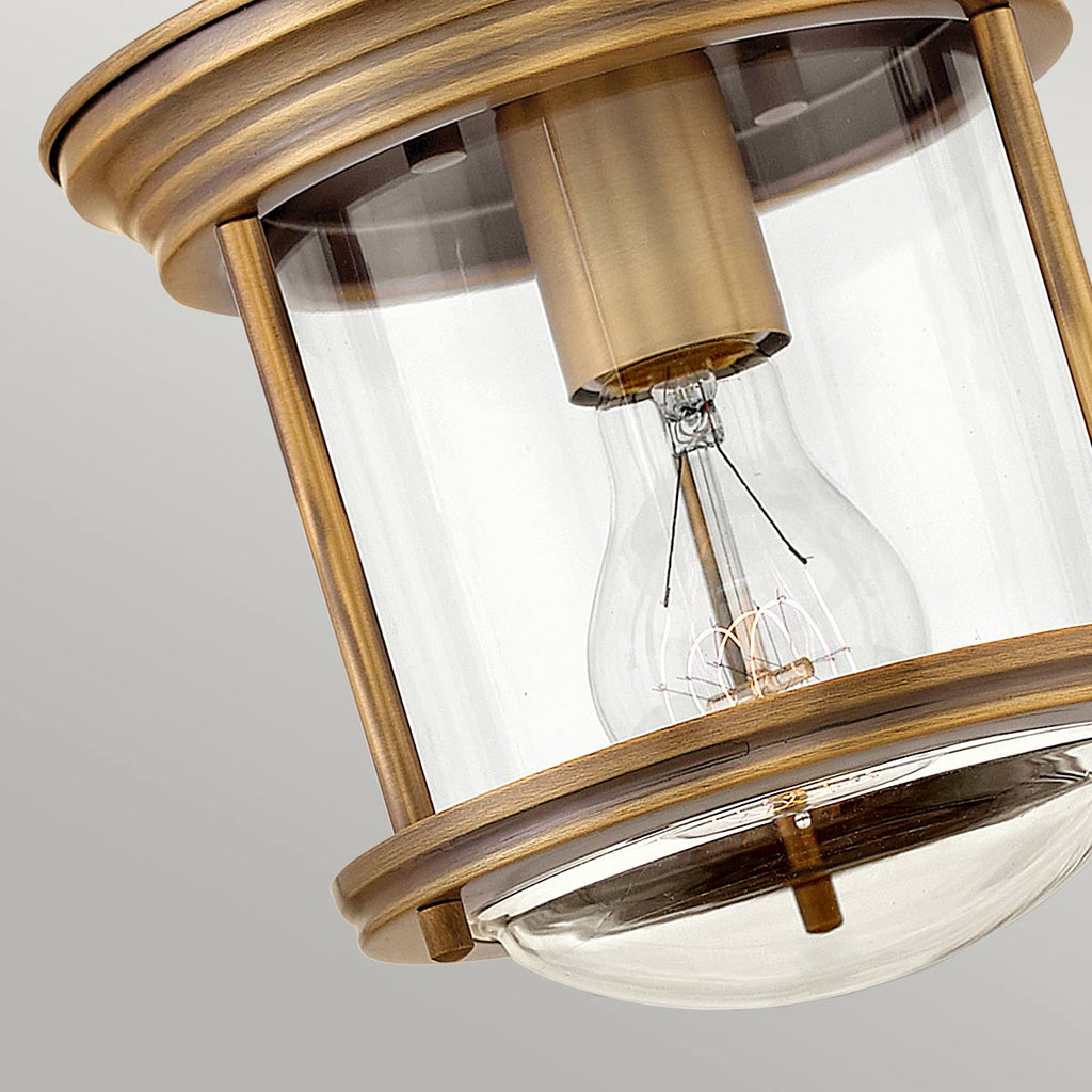 Hadrian 1 Light Flush - Clear Glass - Brushed Bronze