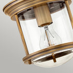 Hadrian 1 Light Flush - Clear Glass - Brushed Bronze