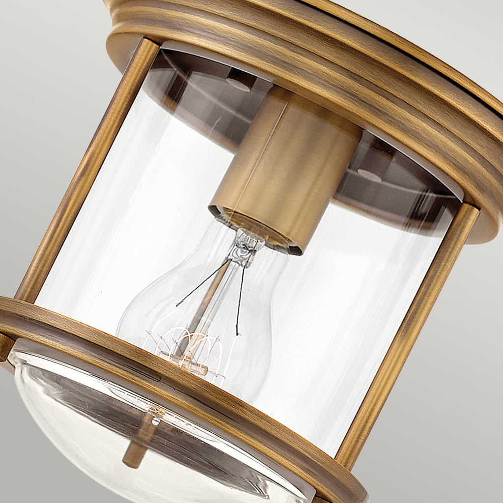 Hadrian 1 Light Flush - Clear Glass - Brushed Bronze