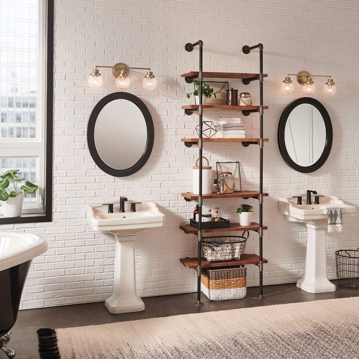 Poppy 3 Light Wall Light - Brass