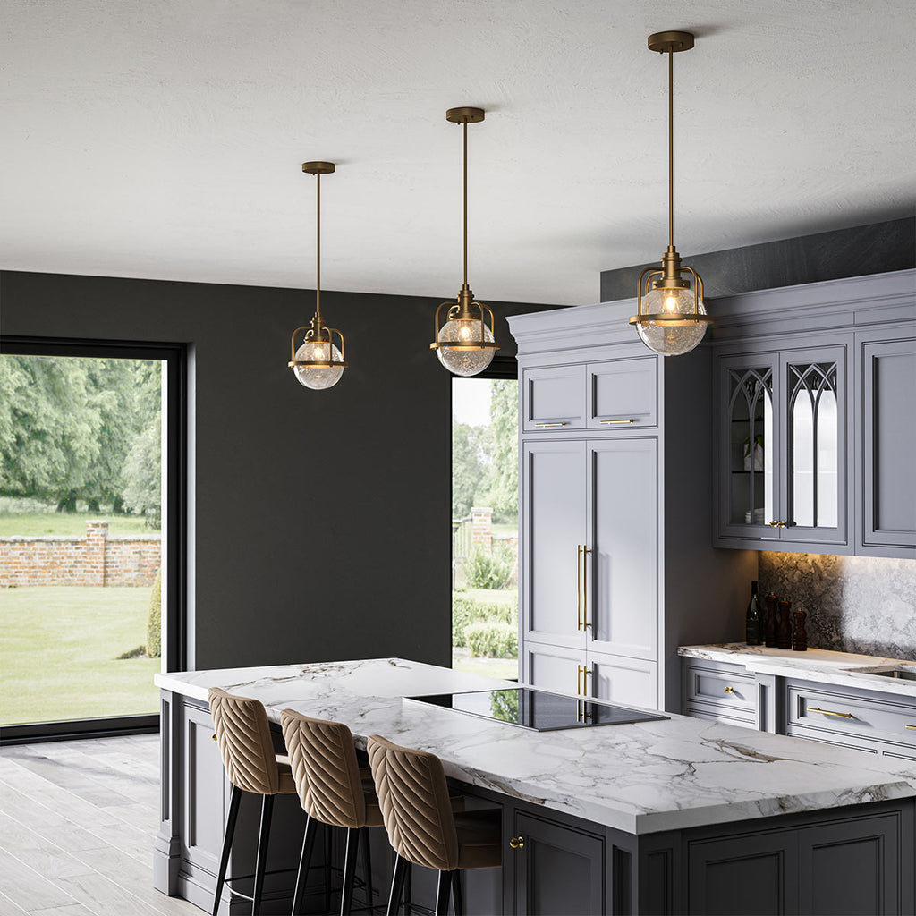 Triocent 1 Light Pendant/ Semi-Flush - Brass