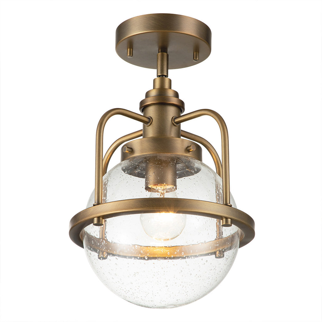 Triocent 1 Light Pendant/ Semi-Flush - Brass