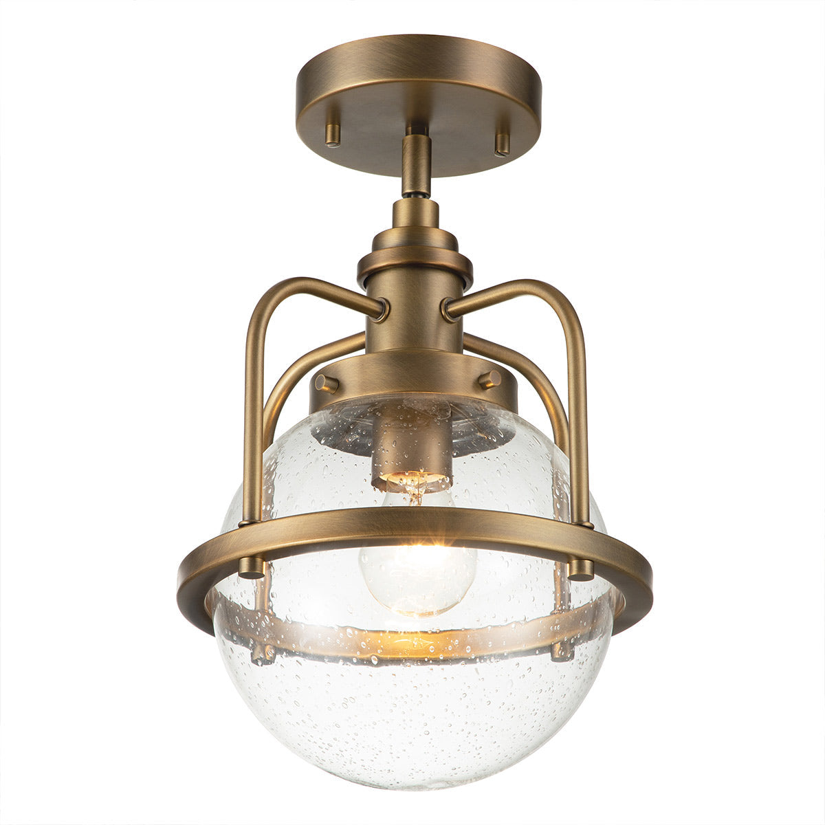 Triocent 1 Light Pendant/ Semi-Flush - Brass