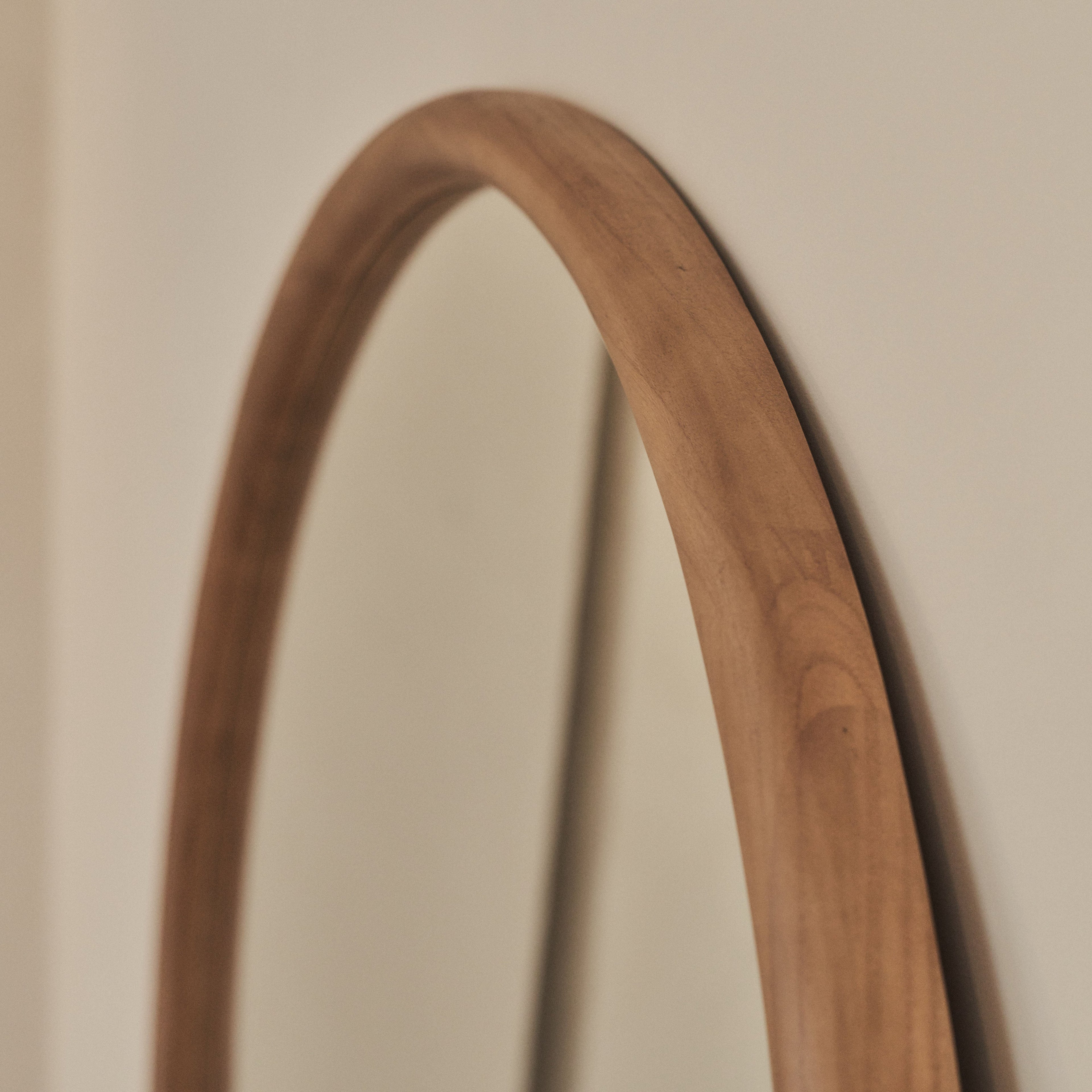 Amora - Large Warm Wood Round Wall Mirror 100cm x 100cm