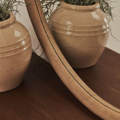 Amora - Large Warm Wood Round Wall Mirror 100cm x 100cm