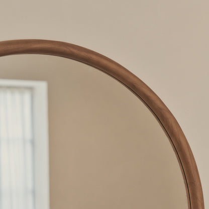 Amora - Large Warm Wood Round Wall Mirror 100cm x 100cm